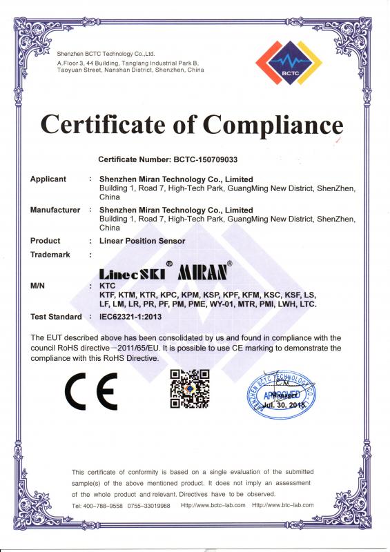 Сертификат соответствия линейных датчиков перемещения Сертификат соответствия линейных датчиков перемещения